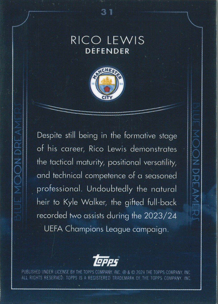 Rico Lewis Blue Moon Dreamers  Topps 95/125