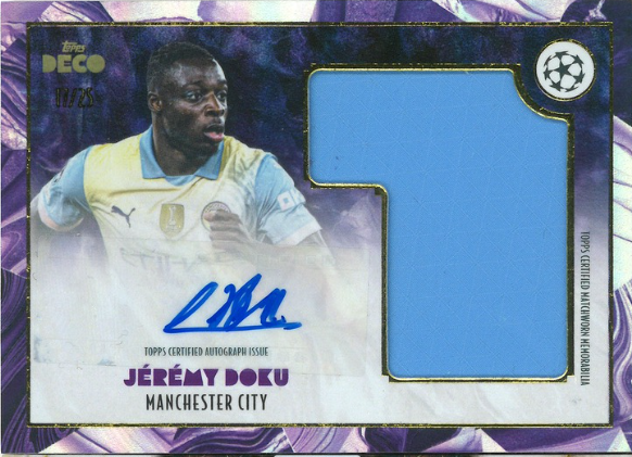 Jeremy Doku Auto Relic Topps DECO 17/25