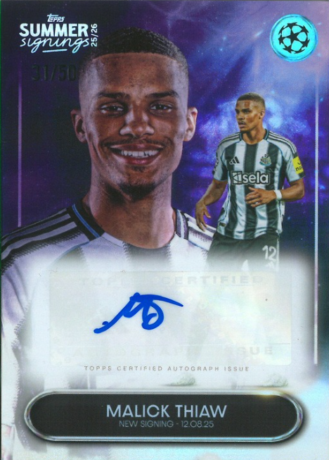 Malick Thiaw Auto Topps Summer Signings 31/50