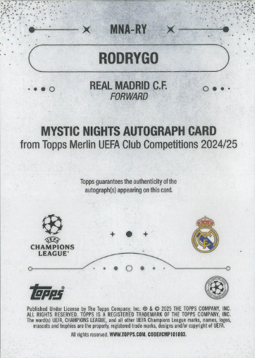 Rodrygo Goes Auto Topps Merlin 3/10