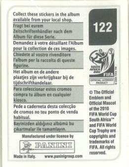 Lionel Messi Panini Sticker 2010 World Cup (#122)