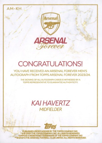 Kai Havertz Auto Arsenal Forever AM-KH