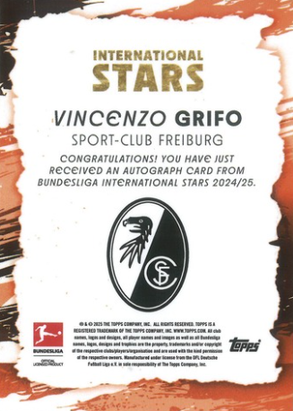 Vincenzo Grifo Auto Topps 38/49