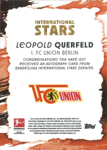 Leopeld Querfeld Auto Topps Bundesliga 14/49