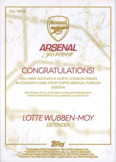 Lotto Wubben-Moy Auto Topps Arsenal Forever 98/99 NL-WM