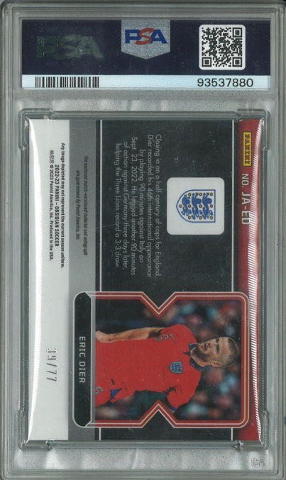 Eric Dier Relic PSA 10 Panini Obsidian 39/77