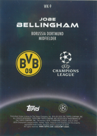 Jobe Bellingham Topps Wonderkids Rookie Card WK-9