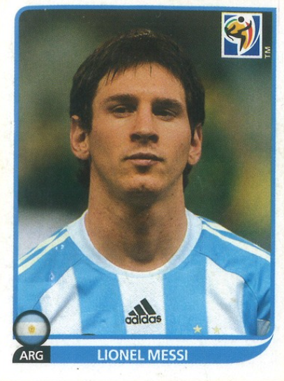 Lionel Messi Panini Sticker 2010 World Cup (#122)